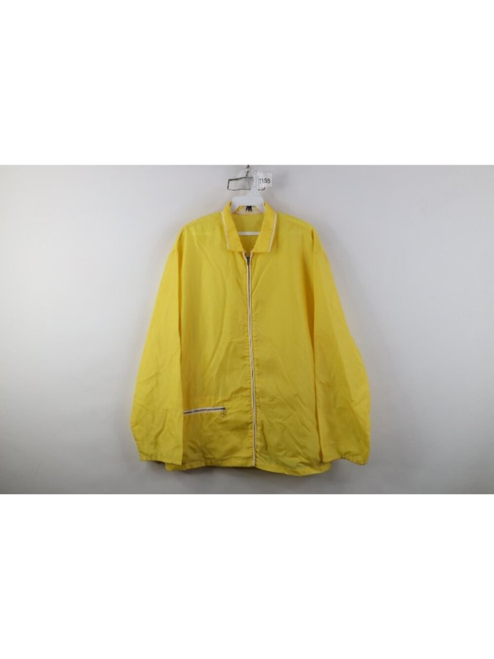 Vtg 70s Streetwear Mens Medium Distressed Zip Windbreaker Jacket Yellow Japan